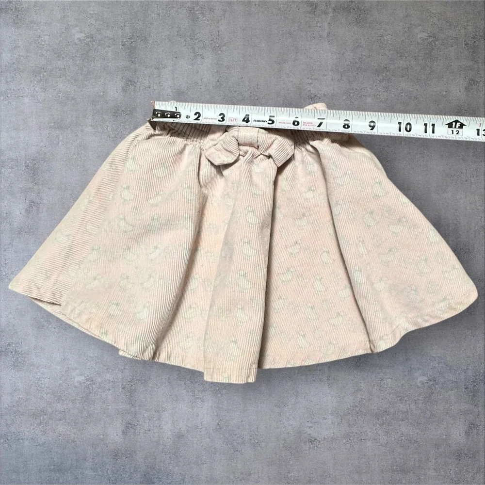 Vintage OshKosh 3T Pink Corduroy Goose Print Skirt Elastic Waist Made USA‎